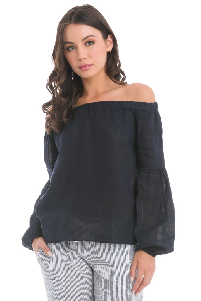 Off-the-Shoulder Linen Tops