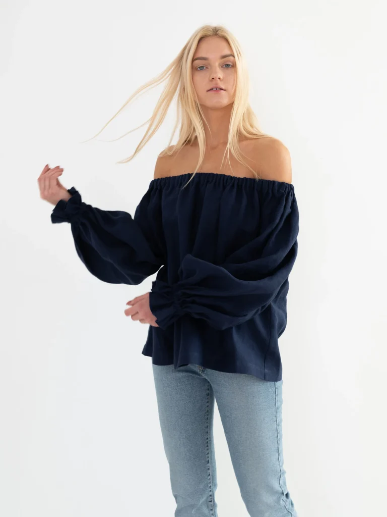 Off-the-Shoulder Linen Tops