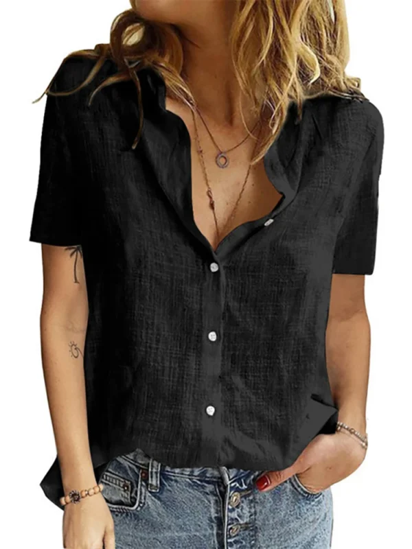 Summer Harajuku Linen Oversized Shirt Birds Print Casual Blouse - Image 6