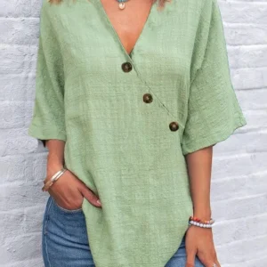 Women's V-Neck Casual Loose Shirt Summer Fashion Party Top