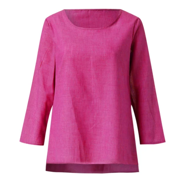 Vintage Cotton Linen Blouse Women’s Casual Loose Long Sleeve Shirt - Image 5
